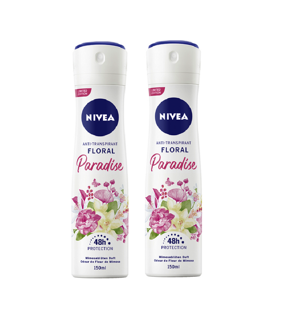 2xPack NIVEA Floral Paradise Anti-Perspirant Deodorant Spray - 300 ml