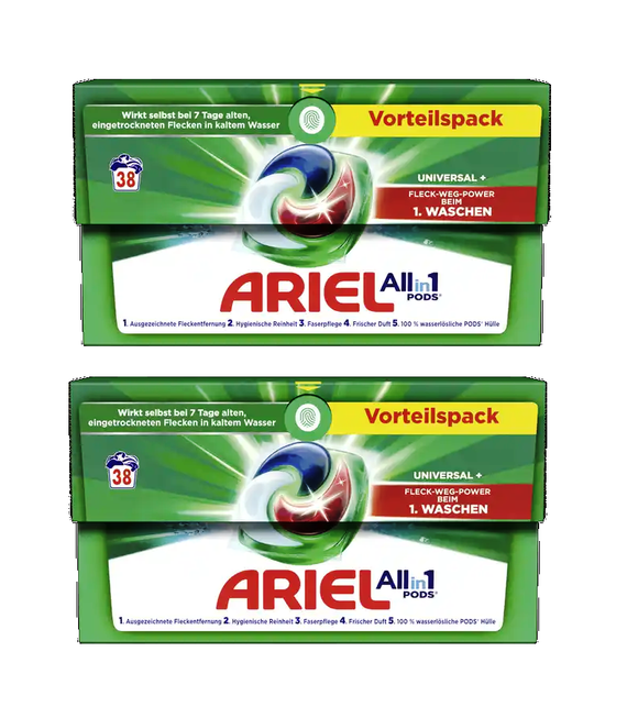 2xPack ARIEL All-in-1 Pods Universal Detergent Value Pack - 76 WL