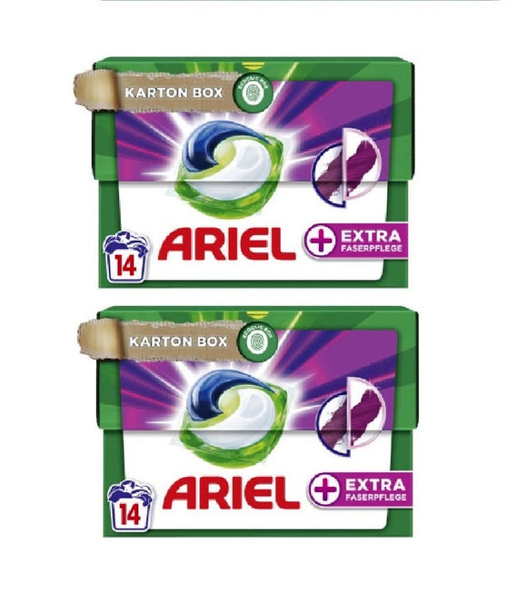 2xPack Ariel Color Detergent All-in-1 Pods Extra Fiber Care - 28 WL