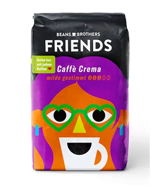 BEANS BROTHERS FRIENDS from Tchibo - Mild Caffè Crema Whole Beans - 500 g