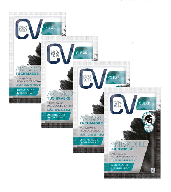 4xPack CV (CadeaVera) CLEAR Activated Carbon Sheet Mask