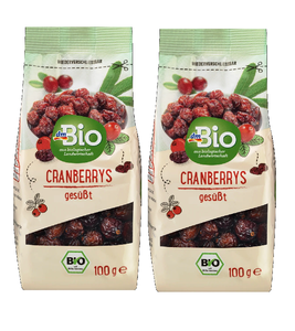 2xPack DM Bio Dried Fruit Sweetened Cranberries - 200 g