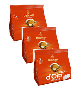 3xPack Dallmayr Crema d'Oro Intensa Coffee Pads - 48 Pads