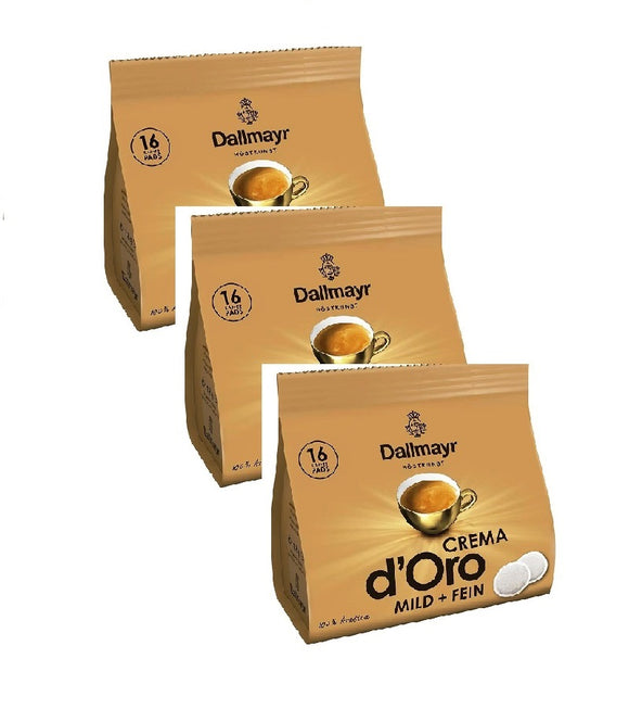 3xPack Dallmayr Crema d'Oro Mild & Fine Coffee Pads - 48 Pads