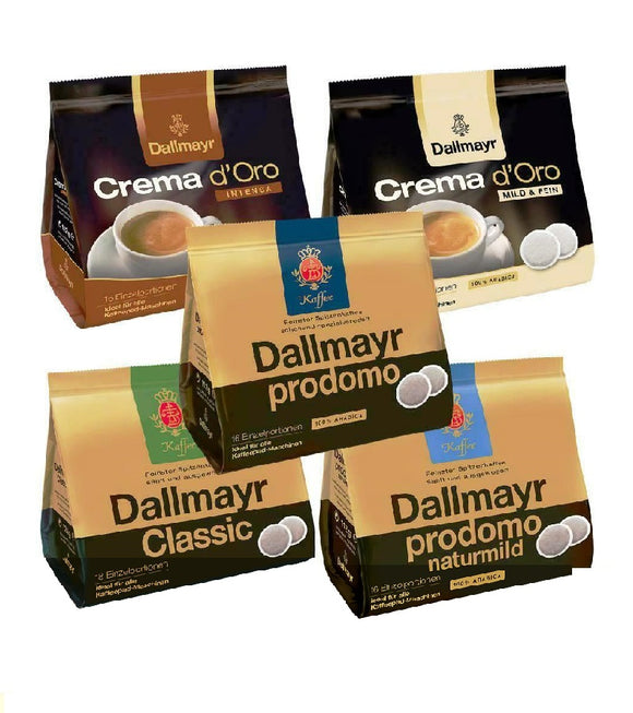 5xPacks Dallmayr Mixed Coffee Pads d\'Oro Crema – ánd Classic, Prodomo, 