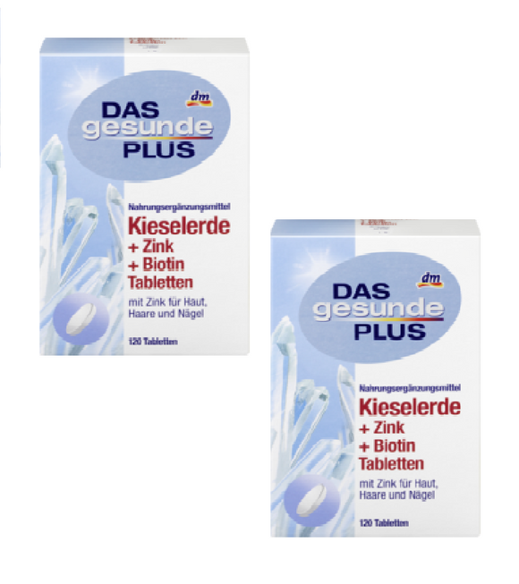 2x Pack Das Gesunde Plus Silica+ Zinc+ Biotin Tablets, (240 Tablets) - Eurodeal.shop