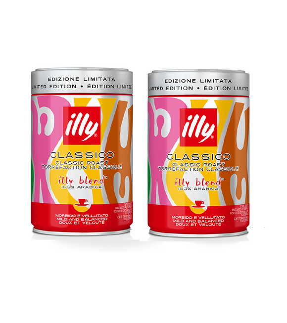 2xPack ILLY Designer Cans of Ground Coffee CLASSICO - 500 g