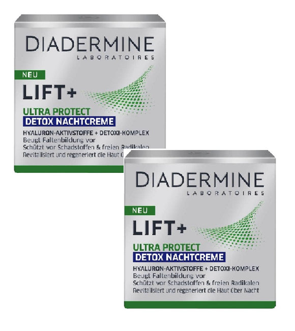2xPack Diadermine Lift+ Ultra Protect Detox Night Creams - 100 ml