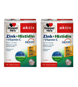 2xPack DoppelHerz Zinc + Histidine + Vitamin C Depot Tablets - 60 Pieces