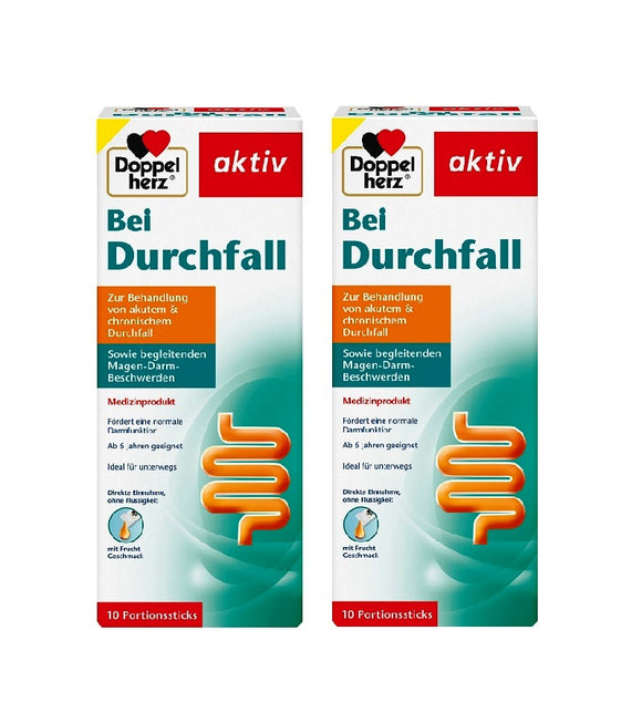 2xPack Doppelherz® for Diarrhea Liquid Sticks - 20 Pcs