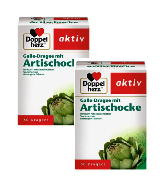 2xPack Doppelherz Bile Dragees with Artichoke Extract - 100 Pieces