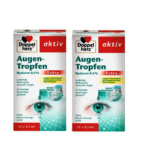2xPack Dopperherz Eye Drops Hyaluronic Acid 0.4% Extra - 10 ml