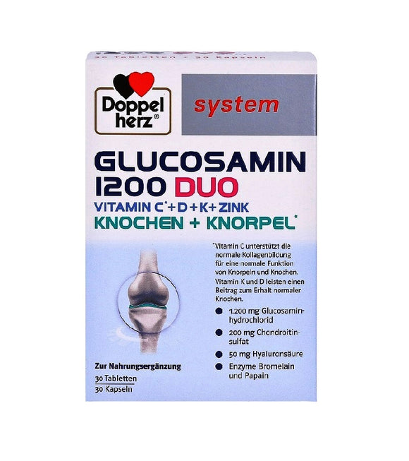 Doppelherz Glucosamin 1200 Duo System with Vitamin C+D+K+Zinc - 60 Pcs