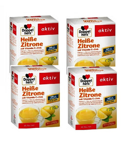 4xPack Doppelherz Hot Lemon Vitamin C + Zinc Drink - 40 Pieces
