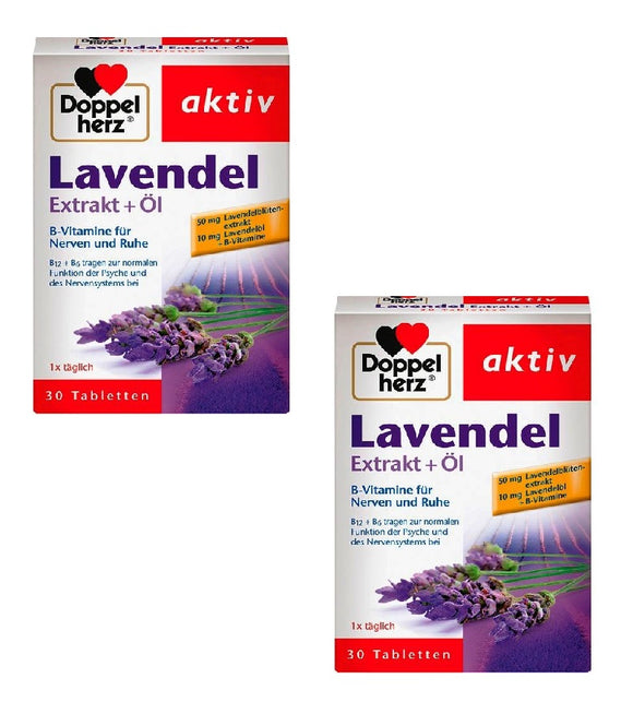 2xPack Doppelherz Active Lavender Extract + Oil - 60 Tablets