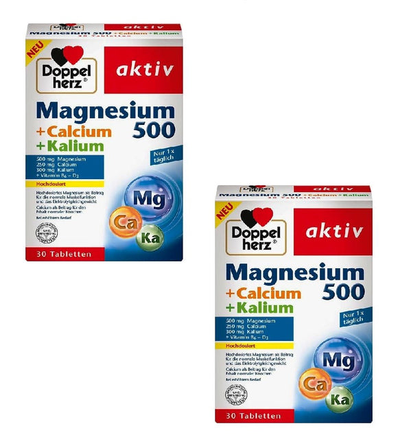 Doppelherz Active Magnesium + Calcium + Potassium 500 - 60 Tablets