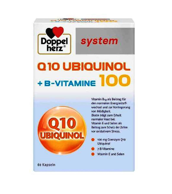 Doppelherz®Q10 Ubiquinol 100 + B Vitamin System Capsules - 60 Pcs