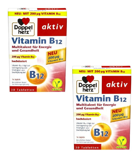 2xPack Doppelherz Active Vitamin B12 Tablets - 60 Tablets