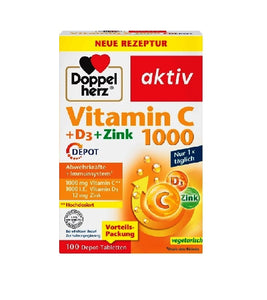 Doppelherz® Vitamin C 1000 + D3 + Zinc DEPOT - 100 Pcs