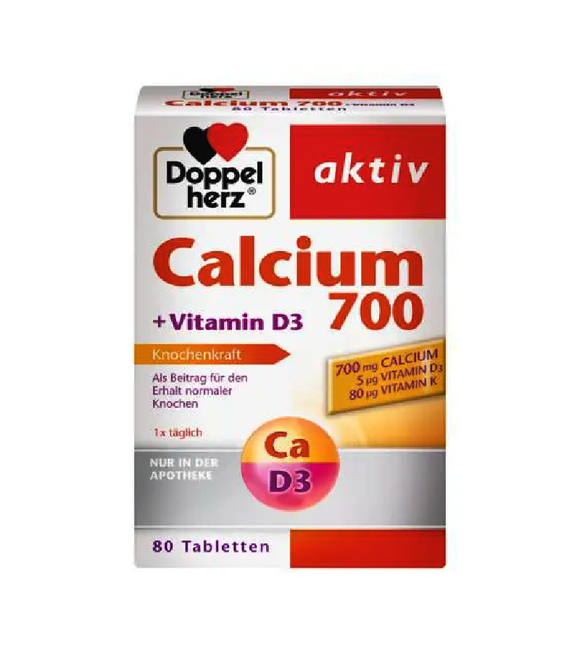 Doppelherz Calcium 700+Vitamin D3 Tablets - 80 Pieces
