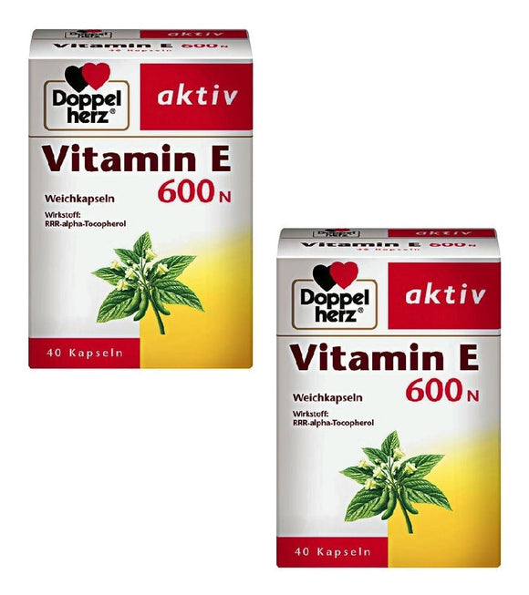 2xPack Doppelherz Active Vitamin E 600 N - 80 Capsules