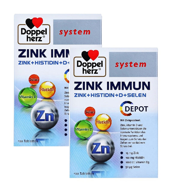 2xPack Doppelherz Zinc Immune Depot System Tablets - 60 Pcs