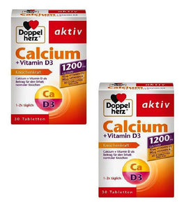2xPack Doppelherz Calcium 1200 +Vitamin D3 & K for Bone Strength - 60 Tablets