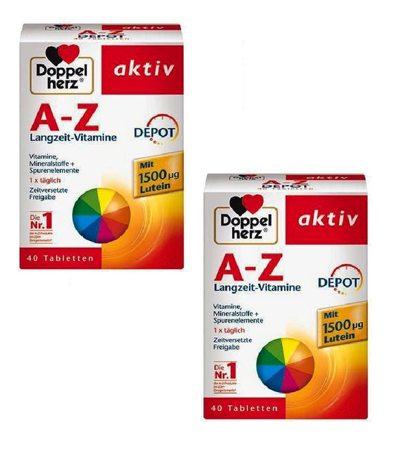 2xPack Doppelherz Active AZ Depot Long-term Vitamins - 80 Tablets