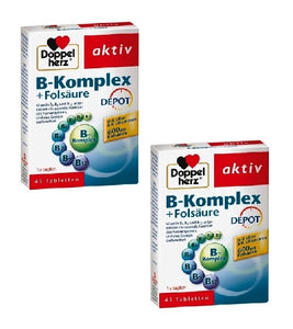 2xPack Doppelherz B Complex + Folic Acid Tablets - 90 Pcs