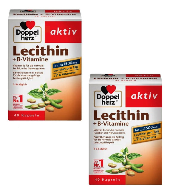 2xPack Doppelherz Active Lecithin + B Vitamins - 80 Capsules