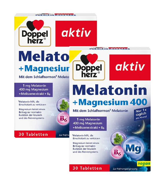 2xPack Doppelherz®Melatonin + Magnesium 400 Tablets  - 60 Pcs