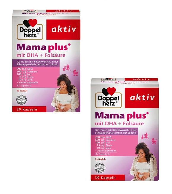 2xPack Doppelherz Active Mama Plus + DHA Folic Acid Capsules - 60 Pieces