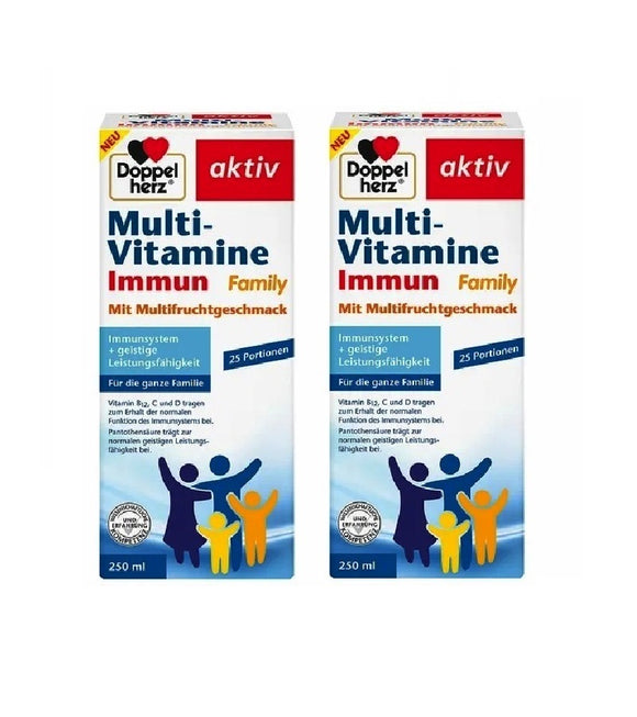 2xPack Doppelherz® Active Multi-Vitamin Immun System for the Family -500 ml