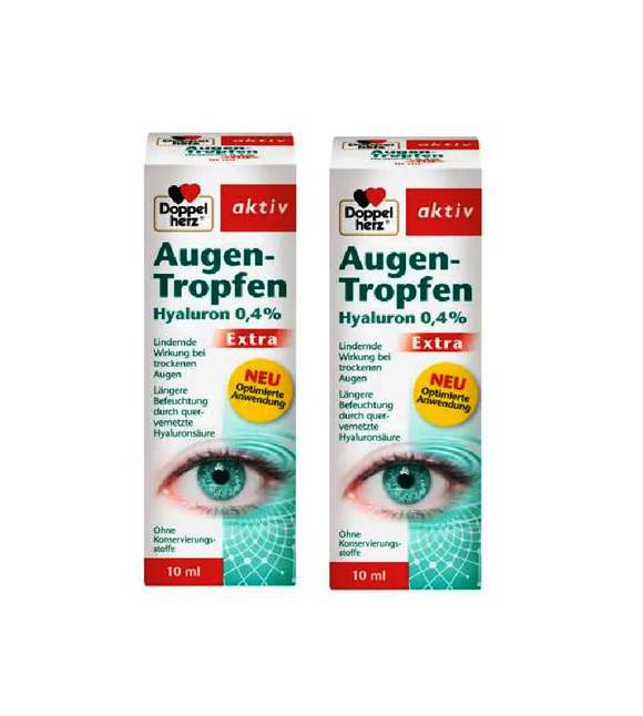 2xPack DoppelHerz Hyaluronic Acid 0.4% Extra Eye Drops  - 20 ml