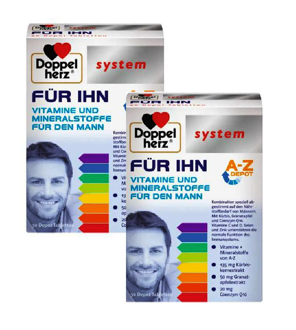 2xPack DoppelHerz for HIM A-Z System Tablets - 60 Pcs