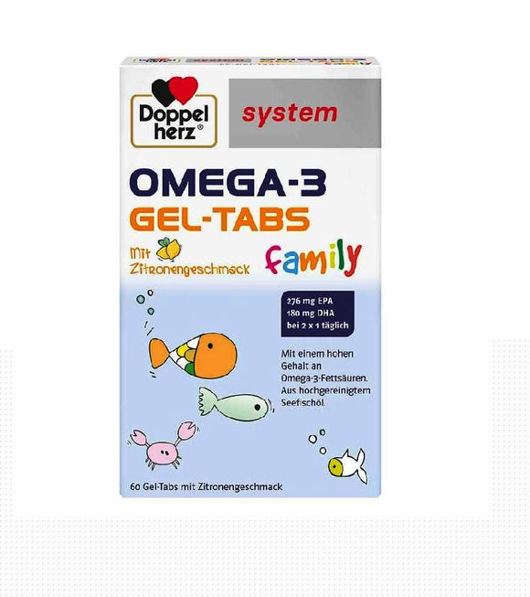 Doppelherz® Omega-3 Gel-Tabs Family System - 60 Pcs