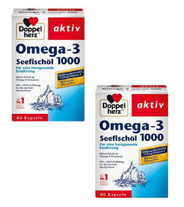 2xPack Doppelherz Active Omega-3 Sea Fish Oil 1000 - 160 Capsules