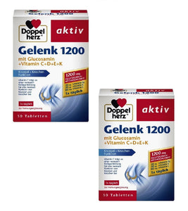 2xPack DoppelHerz Active Joint (Gelenk) 1200 with Glucosamine+Vitamin C+D+E+K - 60 Tablet