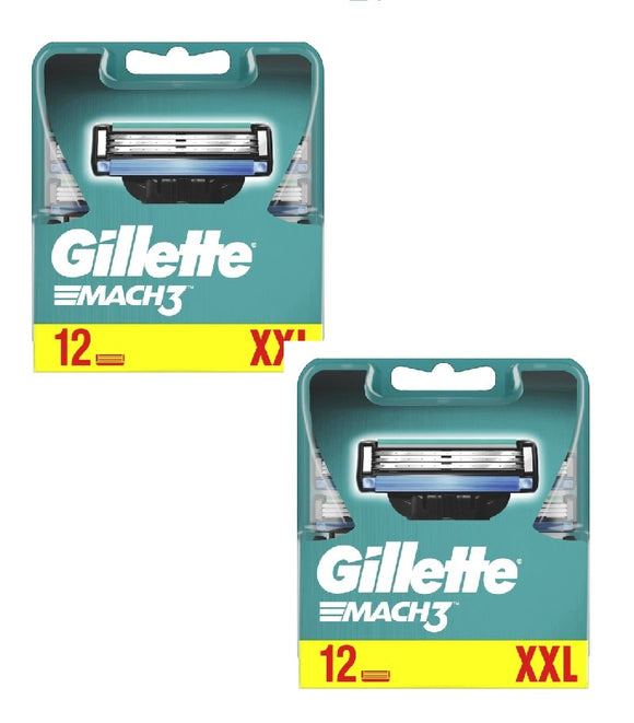 2xPack Gillette Mach3 Razor Blades XXL for Men - 24 Cartridges