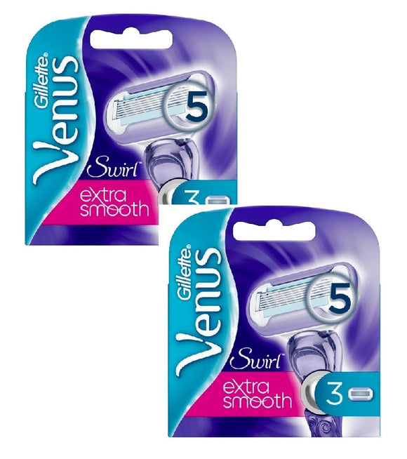 2xPack Gillette Swirl EXTRA SMOOTH Razor Cartridges, 6 Pieces