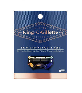 King C. Gillette Replacement Cartrdige Blades - 6 pieces