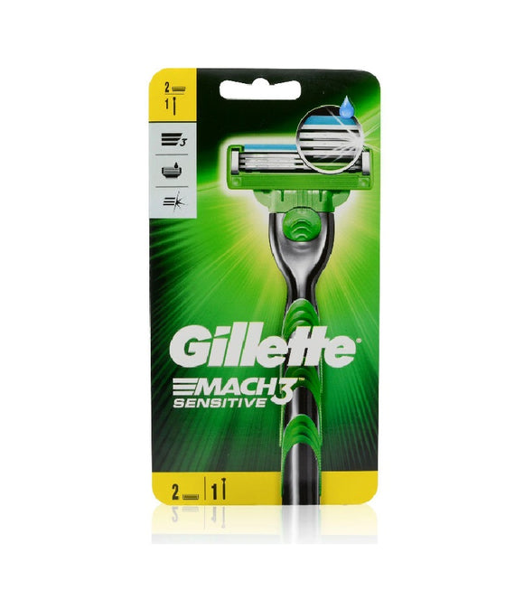 Gillette Mach3 Sensitive Razor +2 Razor Cartridges
