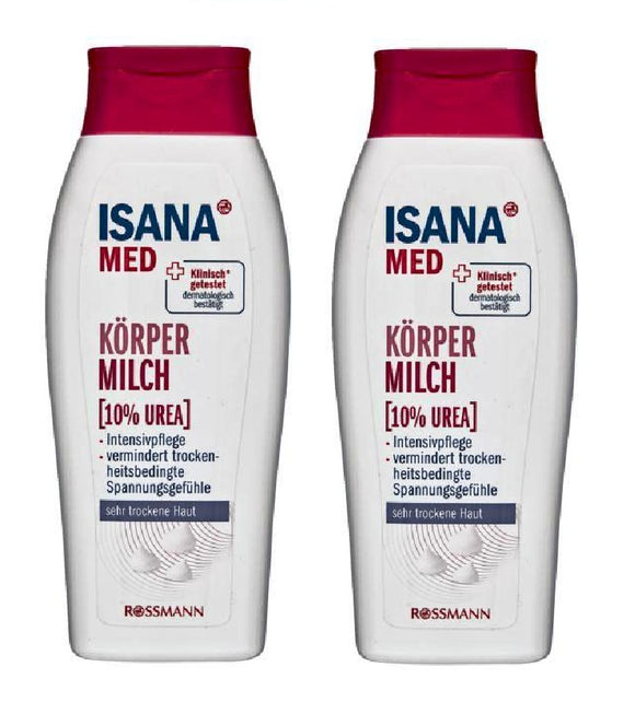 2xPack ISANA Med Body Milk (UREA 10%) For Very Dry Skin  250 ml each