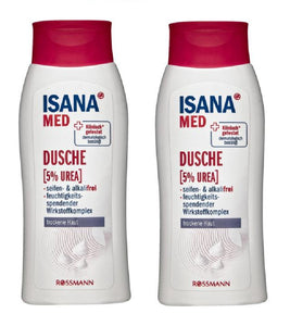 2xPack ISANA Med Urea 5% Shower Gel For Dry Skin - 250 ml each