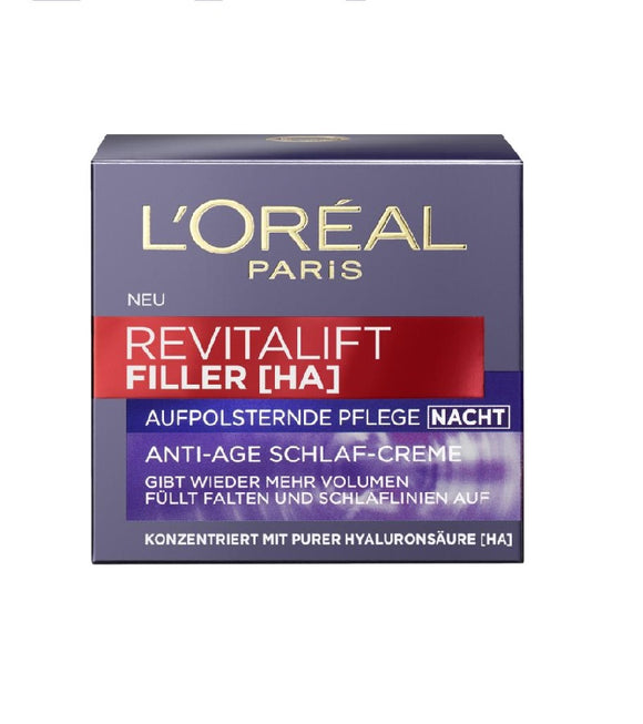 L'Oreal Paris Revitalift Filler [HA] Upholstery Care Anti-Age Sleep Cream Night - Eurodeal.shop