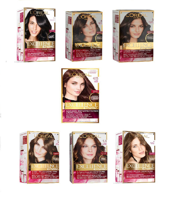 L'Oreal Paris Excellence Cream Women's Hair Coloration 7 Color Variations (1-6) - Eurodeal.shop