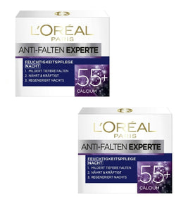 2x Pack L'Oréal Paris Anti-wrinkle Expert 55+ Moisturizer Night Cream - Eurodeal.shop