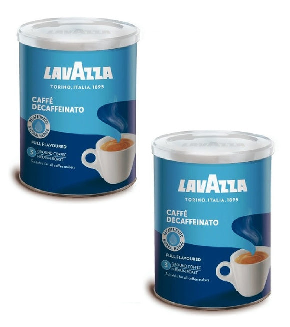 2xPack LAVAZZA DECAFFEINATO Ground Coffee in Tin - 500 g
