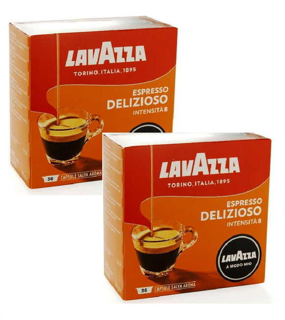 2xPack LAVAZZA Delizioso Coffee Capsules for Modo Mios Machines - 72 Capsules