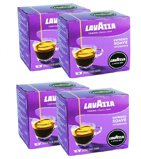 4xPack LAVAZZA Soave Coffee Capsules for Modo Mios Machines - 64 Capsules